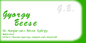 gyorgy becse business card