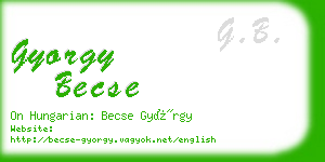 gyorgy becse business card